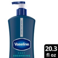 Vaseline Men Fast Absorbing 3 in 1 Body, Face & Hands Lotion, 20.3 fl oz