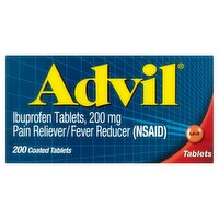 Advil Ibuprofen Coated Tablets, 200 mg, 200 count