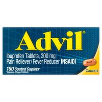 Advil Ibuprofen Coated Caplets, 200 mg, 100 count