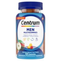 Centrum MultiGummies Gummy Multivitamin for Men, Multivitamin/Multimineral Supplement - 100 Count, 100 Each