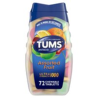 Tums Ultra Strength Assorted Fruit Calcium Carbonate Antacid, 1000mg, 72 count