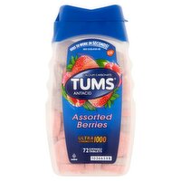 Tums Assorted Berries Ultra Strength 1000 Chewable Tablets, 72 count, 72 Each