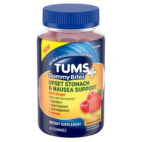 Tums Upset Stomach & Nausea Support with Ginger Gummy Bites Dietary Supplement, 45 count