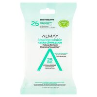 Almay Biodegradable Clear Complexion Makeup Remover Cleansing Towelettes, 25 count