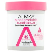 Almay Biodegradable Oil Free Micellar Eye Makeup Remover Pads, 80 count