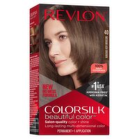 Revlon ColorSilk Beautiful Color 40 Medium Ash Brown Permanent Hair Color, 1 count