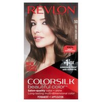 Revlon ColorSilk Beautiful Color 50 Light Ash Brown Permanent Haircolor, 1 application