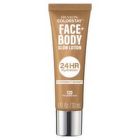 Revlon Colorstay 120 It's Giving Sun Coconut Scent Face + Body Glow Lotion, 1 fl oz