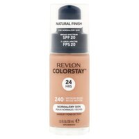 Revlon ColorStay Natural Finish 240 Medium Beige Broad Spectrum Makeup, SPF 20, 1.0 fl oz