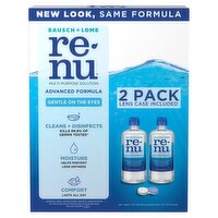 Bausch + Lomb Renu Advanced Formula Multi-Purpose Solution, 12 fl oz, 2 count, 24 Fluid ounce