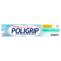 Poligrip Ultra Fresh Denture Adhesive Cream, 2.4 oz