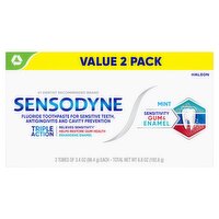 Sensodyne Mint Sensitivity Gum & Enamel Fluoride Toothpaste, 3.4 oz, 2 count