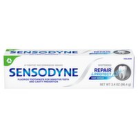 Sensodyne Repair & Protect Whitening Fluoride Toothpaste, 3.4 oz, 3.4 Ounce