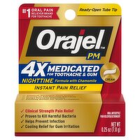 Orajel PM 4x Medicated for Toothache & Gum Cream, 0.25 oz