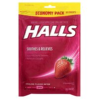 Halls Strawberry Flavor Cough Drops Economy Pack, 80 count