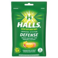 Halls Defense Assorted Citrus Dietary Supplement Drops, 30 count, 30 Each