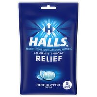 Halls Cough & Throat Relief Mentho-Lyptus Flavor Menthol Drops, 30 count