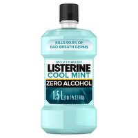 Listerine Cool Mint Zero Alcohol Mouthwash, 1 qt, 1 pt, 2.7 fl oz