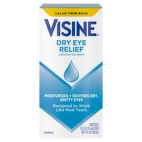 Visine Dry Eye Relief Lubricant Eye Drops Value Twin Pack, 1/2 fl oz, 2 count, 1 Fluid ounce