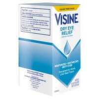 Visine Dry Eye Relief Lubricant Eye Drops Value Twin Pack, 1/2 fl oz, 2 count