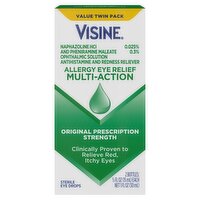 Visine Allergy Eye Relief Multi-Action Sterile Eye Drops Value Twin Pack, 1/2 fl oz, 2 count, 1 Fluid ounce