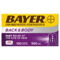 Bayer Back & Body Coated Caplets 500 mg, 100 count