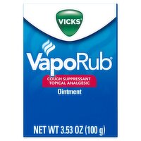 VICKS VapoRub Cough Suppressant Topical Analgesic Ointment, 3.53 oz, 3.53 Ounce