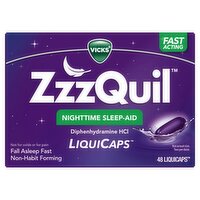 ZzzQuil LiquiCap Sleep Aid, Diphenhydramine 25mg HCl,  Sleep Aids for Adults, Nighttime Sleep Aid, 