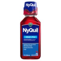 VICKS NyQuil Cold & Flu Nighttime Relief Liquid, 12 fl oz, 12 Fluid ounce