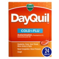 Vicks DayQuil Cold & Flu Over-the-Counter Medicine, Non-Drowsy Powerful Multi-Symptom Daytime Relie