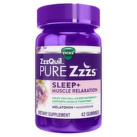 Vicks ZzzQuil Pure Zzzs Sleep+ Muscle Relaxation Dietary Supplement, 42 count