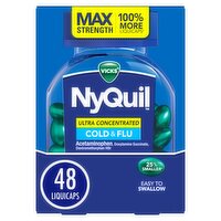 Vicks NyQuil Ultra Concentrated Liquicaps, Cold & Flu Over-the-Counter Medicine, Powerful Multi-Sym