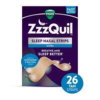 Vicks Zzzquil Fast Acting Ultra Sleep Nasal Tan Strips, 26 count