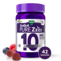 Vicks Zzzquil Pure Zzzs Berry Flavored 10 Mg Melatonin Advanced Dietary Supplement, 42 count