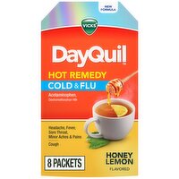Vicks DayQuil Hot Remedy Cold & Flu Powder, Daytime Cold Medicine for Adults, 8 Count