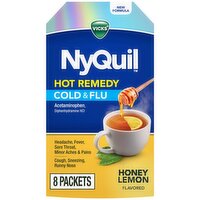 Vicks NyQuil Hot Remedy Cold & Flu Powder, Nighttime Cold Medicine for Adults, 8 Count