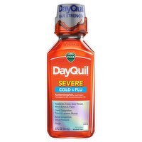 VICKS DayQuil Severe Cold & Flu Non-Drowsy Liquid, 12 fl oz, 12 Fluid ounce