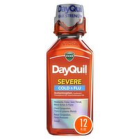 Vicks DayQuil SEVERE Cough, Cold and Flu Multisymptom Relief Liquid, Original Flavor, 12 Fl oz - So