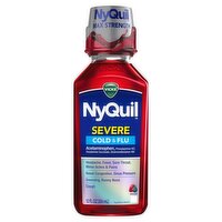 Vicks NyQuil Severe Cold & Flu Berry Flavor Nighttime Relief Liquid, 12 fl oz, 12 Fluid ounce