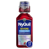 Vicks NyQuil SEVERE Cold & Flu Relief Liquid Over-the-Counter Medicine, Powerful, Multi-Symptom Nig