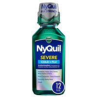 Vicks NyQuil SEVERE Cold & Flu Relief Liquid Over-the-Counter Medicine, Powerful, Multi-Symptom Nig
