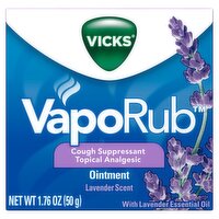 VICKS VapoRub Cough Suppressant Topical Analgesic Ointment, 1.76 oz