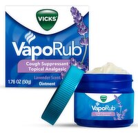 Vicks VapoRub Topical Chest Rub & Analgesic, Over-the-Counter Medicine, Lavender Scent, 1.76 Oz