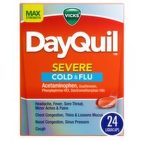 Vicks DayQuil SEVERE Cold & Flu Over-the-Counter Medicine, Powerful Non-Drowsy Daytime Relief for H