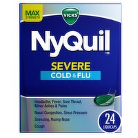Vicks NyQuil SEVERE Cold & Flu Over-the-Counter Medicine, Powerful Nighttime Relief for Headache, F