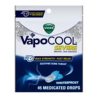 Vicks VapoCOOL SEVERE Max Strength* Menthol Cough Drop Alternative/Sore Throat Lozenge for Sore Thr, 45 Each