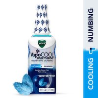Vicks VapoCool Sore Throat Spray, Benzocaine & Menthol, Over-the-Counter Medicine, Winterfrost, 6 Oz