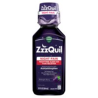 Vicks ZzzQuil Night Pain Nighttime Sleep-Aid Midnight Berry Pain Reliever, 12 fl oz