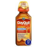 Vicks DayQuil SEVERE Honey Cold & Flu Liquid Over-the-Counter Medicine, Powerful Daytime Relief for