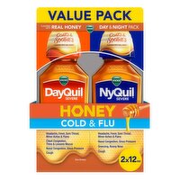 Vicks DayQuil & NyQuil SEVERE Honey Cold & Flu Medicine, 2x12 OFL OZ